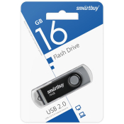 Флеш-карта SMARTBUY 16GB Twist, USB 2.0, черная