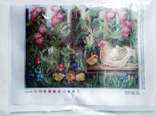 Вышивка на искусственном шелке "Петух на заборе" ББ-511 (20*30см)