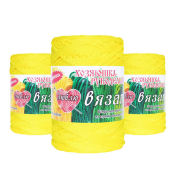 Шнур-пряжа "Я люблю вязать" (100% полиэфир) 3мм, 150гр. 100м, ультра желтый