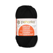 Хлопок натуральный (100% Хлопок) 100гр. 425м №002 чёрный Хлопок натуральный (100% Хлопок) 100гр. 425м №002 чёрный