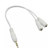 Кабель-разветвитель 5Bites (AA-3MF2-02WH) Jack3,5 - 2xJack3,5, M-F, 0,15м, для наушников, белый