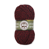 Atlas Sport (100% акрил) 100гр. 65м. №302 Чёрно-красный меланж