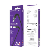 Кабель BOROFONE BX32 MicroUSB, 1,0м, 2,4A, в оплетке, чёрный