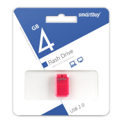 Флеш-карта SMARTBUY  4GB Art, mini, USB 2.0, розовая
