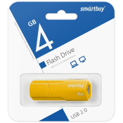 Флеш-карта SMARTBUY  4GB Clue, USB 2.0, жёлтая