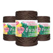 Шнур-пряжа "Я люблю вязать" (100% полиэфир) 3мм, 150гр. 100м, темный шоколад