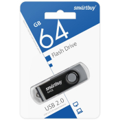 Флеш-карта SMARTBUY 64GB Twist, USB 2.0, черный