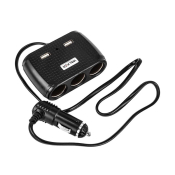 Разветвитель в авто WALKER WSC-25 (100W), 3 гнезда + 2 USB