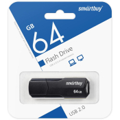 Флеш-карта SMARTBUY 64GB Clue, USB 2.0, черная