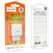 Адаптер HOCO  C72Q USB, 3,0A, 18W, QC3.0, белый