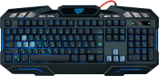 Клавиатура DEFENDER Doom Keeper GK-100DL, USB, игровая, мультимедийная, 3х цв. подсветка, чёрная