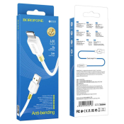 Кабель BOROFONE BX59 Lightning, 1,0м, 2,4А, белый/золотой