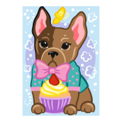 Ркн-070 Картина по номерам Lori для малышей 20х28,5 "Модный щеночек"