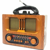 Радиоприёмник MEIER M-1931BT, Bluetooth v5.3, FM/AM/SW, USB, TF, AUX, желтое дерево