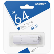 Флеш-карта SMARTBUY 64GB Clue, USB 2.0, белая