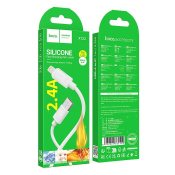 Кабель HOCO X122 Lightning, 1,0м, 2,4A, силикон, белый