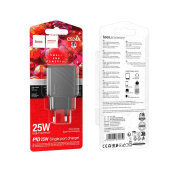 Адаптер HOCO CS24A Type-C, 3,0A, PD25W, QC3.0, чёрный