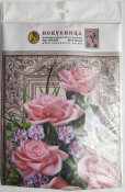 Вышивка на искусственном шелке "Персиковые розы" БЛ-075 (20*30см)