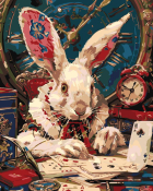 Рх-199 Картина по номерам Lori на холсте 40х50 "Белый кролик"