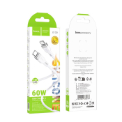 Кабель HOCO X109 Type-C - Type-C, 1,0м, PD60W, 3,0A, силикон, белый