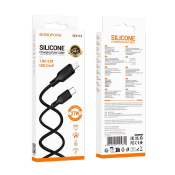 Кабель BOROFONE BX113 Type-C - Lightning, PD27W, силикон, 1,0м, черный