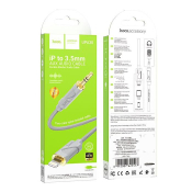 Кабель AUX HOCO UPA30 Jack3,5 - Lightning, M-M, 1,0м, нейлон, серый