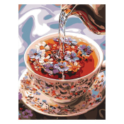 Рх-214 Картина по номерам Lori на холсте 30x40 "Цветочный чай"