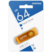 Флеш-карта SMARTBUY 64GB Twist, USB 2.0, желтая