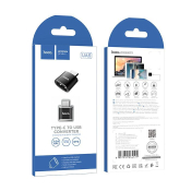 Переходник (Адаптер) OTG, USB 2.0 - Type-С, F-M, чёрный, HOCO (UA5)