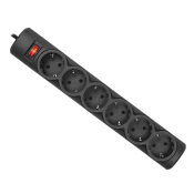 Сетевой фильтр DEFENDER 6 розеток, 10A, 1,8м, чёрный (DFS 151)