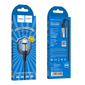 Кабель HOCO X38 Lightning, 2,4A, 1,0м, оплётка, чёрный