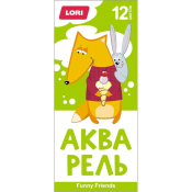 Ааф-003 Акварель Funny Friends, 12 цветов, без кисти