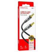 Кабель AUX BOROFONE BL19 Jack3,5 - Jack3,5, M-M, 2-х контактный, 1,0м, черный
