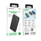 Пауэр банк BOROFONE BJ55, 10000mAh, 2 USB/Type-C, LED-индикация, чёрный