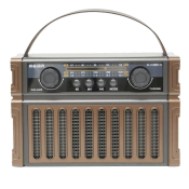 Радиоприёмник MEIER M-1238BT-S, Bluetooth v5.3, FM/AM/SW, LED, USB, TF, AUX, золото
