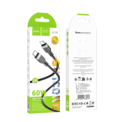 Кабель HOCO X109 Type-C - Type-C, 1,0м, PD60W, 3,0A, силикон, чёрный
