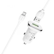 АЗУ BOROFONE BZ12A 1 USB, 3,0A, с кабелем MicroUSB, QC3.0, 18W, белый