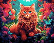 Рх-181 Картина по номерам Lori на холсте 40x50 "Фантастический кот"
