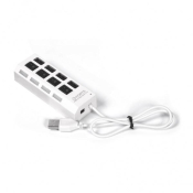 USB Разветвитель SMARTBUY SBHA-7204-W, 4 порта, USB 2.0, с выключателем, белый