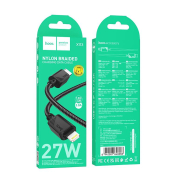 Кабель HOCO X113 Type-C - Lightning, 1,0м, 27W, нейлон, черный