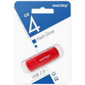 Флеш-карта SMARTBUY  4GB Scout, USB 2.0, красная