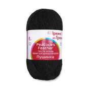 Пушинка (50% Козий пух + 50% шерсть) 50гр. 225м. №0002 чёрный