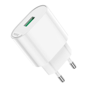 Адаптер HOCO C109A USB, 3,0A, 18W, QC3.0, белый