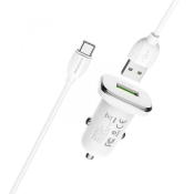 АЗУ BOROFONE BZ12A 1 USB, 3,0A, с кабелем Type-C, QC3.0, 18W, белый