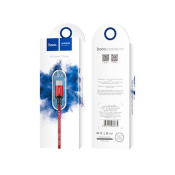 Кабель HOCO X14 Type-C, 1,0м, текстильный, чёрно-красный