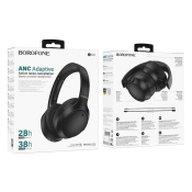 Наушники BOROFONE BO31 Bluetooth 5.4, беспроводные, полноразмерные, шумоподавление, чёрные