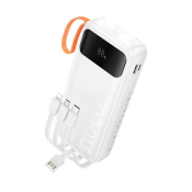 Пауэр банк HOCO J151A 20000 mAh, 4 кабеля, фонарь, дисплей, белый Пауэр банк HOCO J151A 20000 mAh, 4 кабеля, фонарь, дисплей, белый