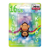 Флеш-карта MIREX 16GB Monkey Brown, USB 2.0, сувенирная, коричневая