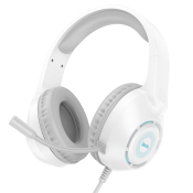 Наушники HOCO W108 полноразмерные, с микрофоном, игровые, с подсветкой, белые