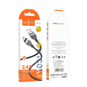 Кабель HOCO X109 MicroUSB, 1,0м, 2,4A, силикон, чёрный